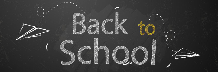 Back to School message with chalk back to school skin care tips