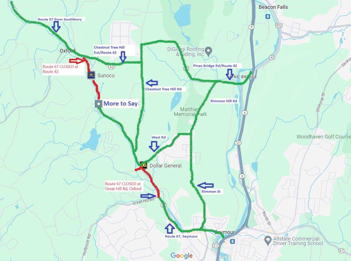 Oxford Road Closure map