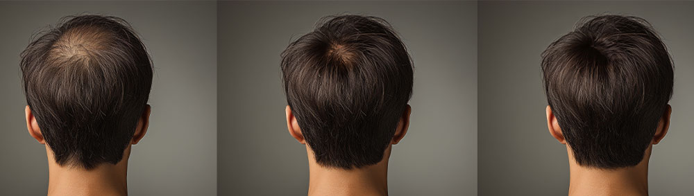 successful treatment of male pattern baldness from thinning to full head of hair